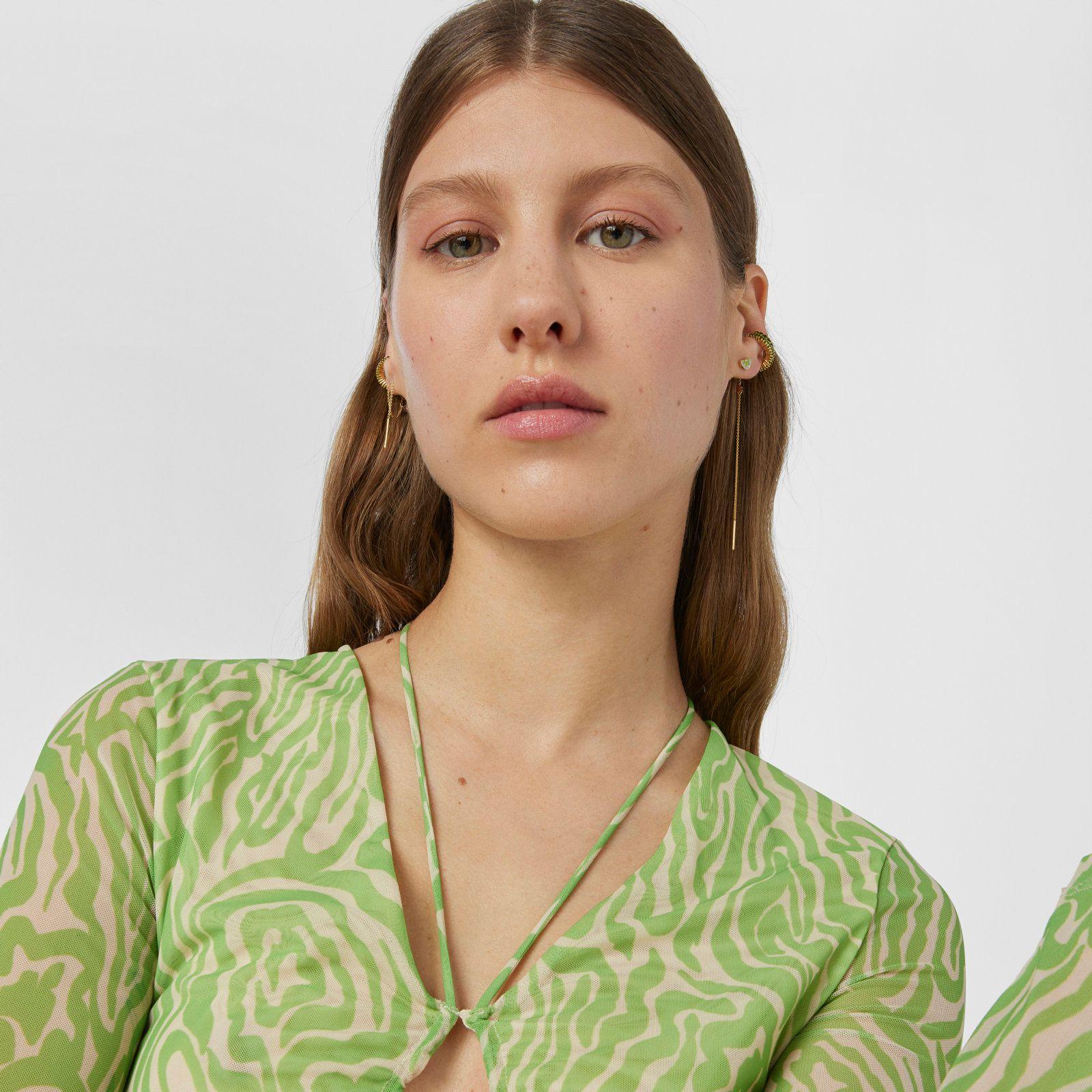 Aros earcuff plata vermeil y cromodiópsido Straight Tous-6