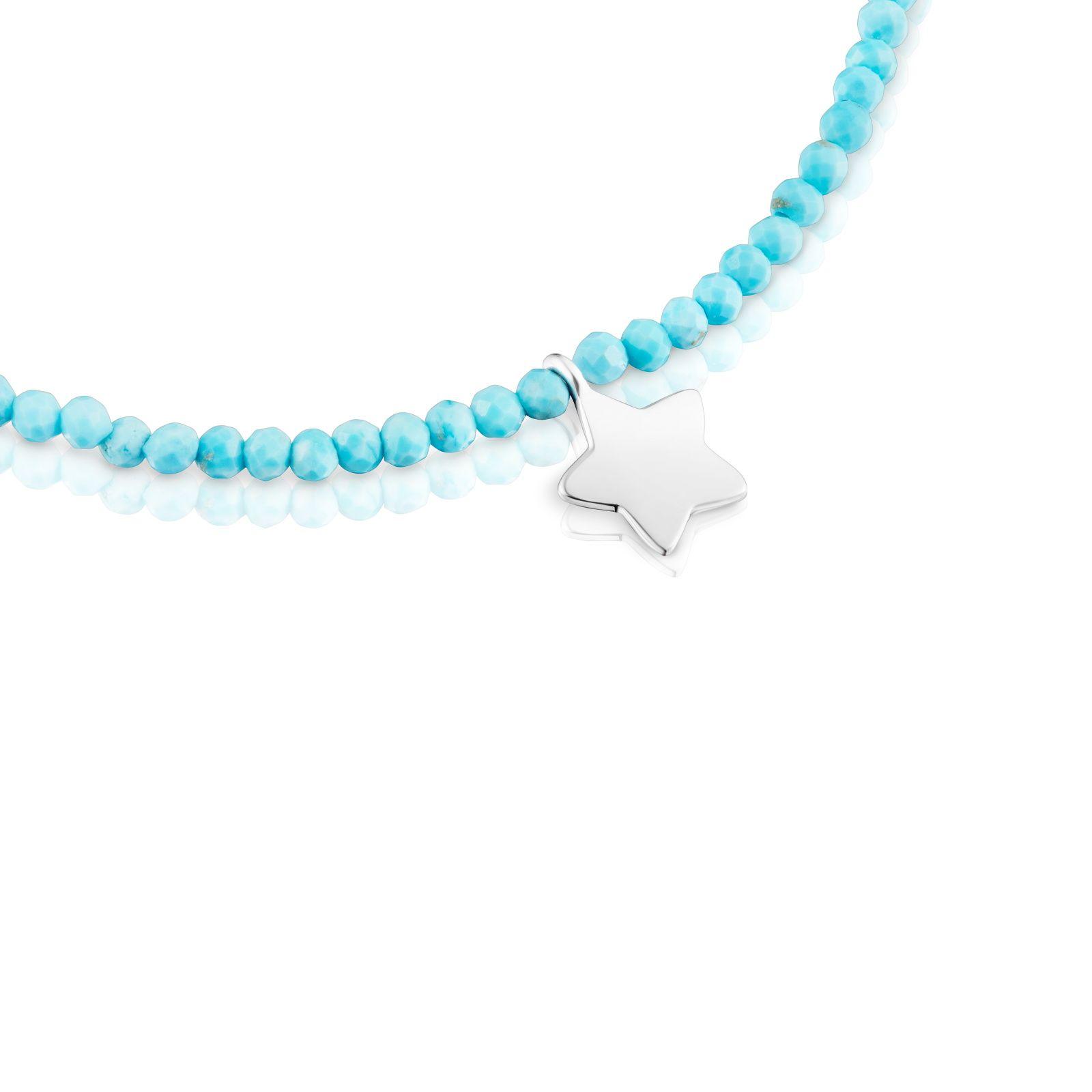Pulsera elástica con magnesia azul y estrella de plata TOUS Motivos-2