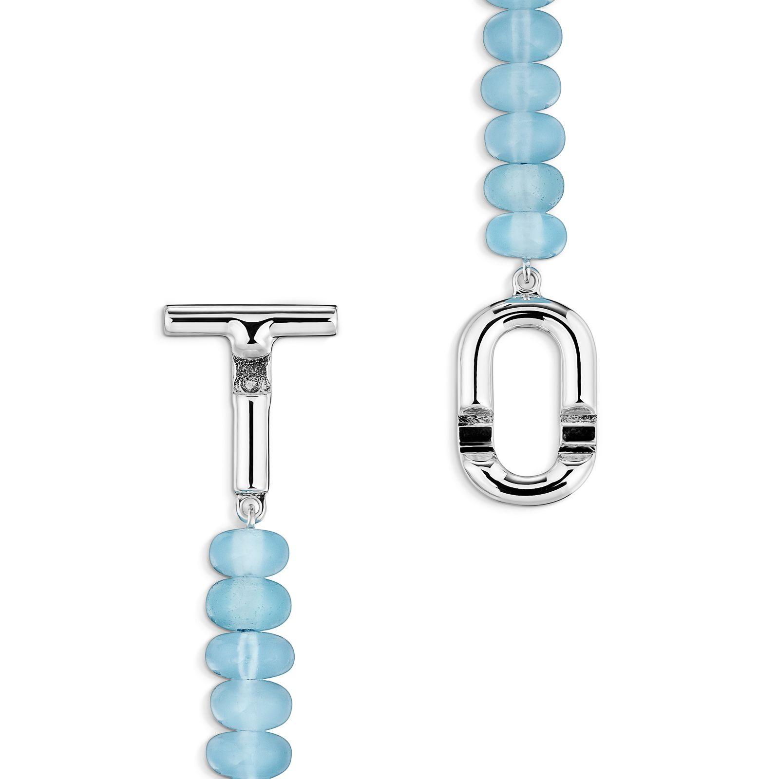 Pulsera de plata y calcedonia tratada azul TOUS MANIFESTO-2