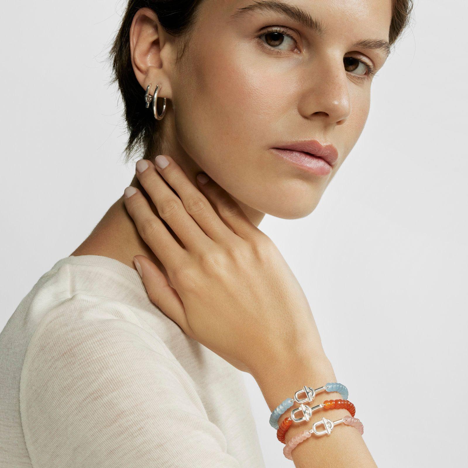 Pulsera de plata y calcedonia tratada azul TOUS MANIFESTO-5