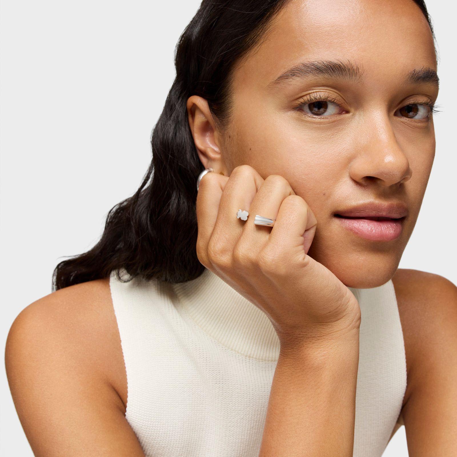 Anillo abierto de plata y motivo oso TOUS 1950-6