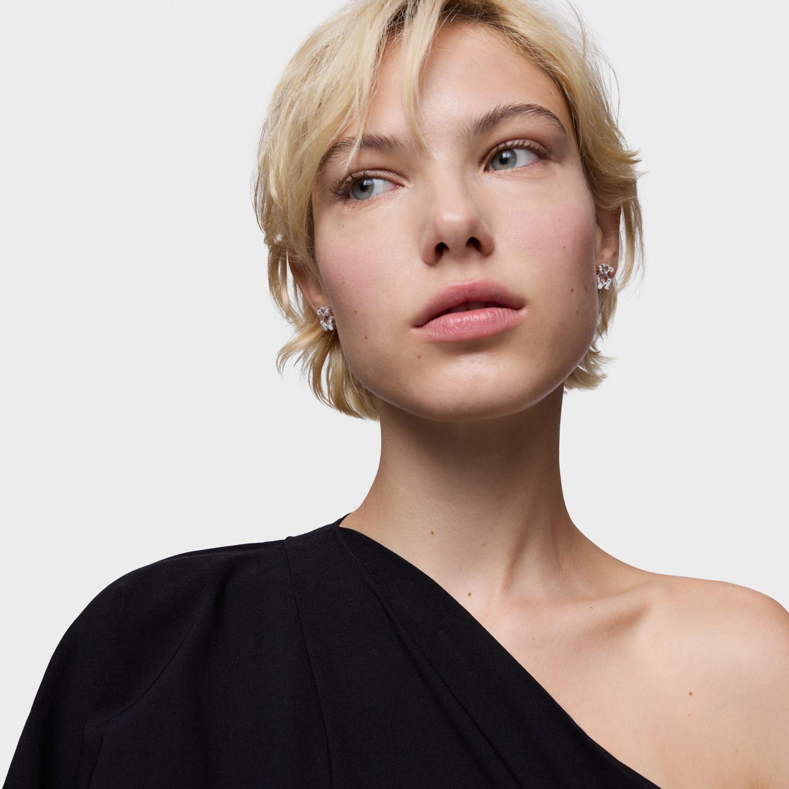 Aros TOUS oso 14 mm en plata y cuarzo cristal-3