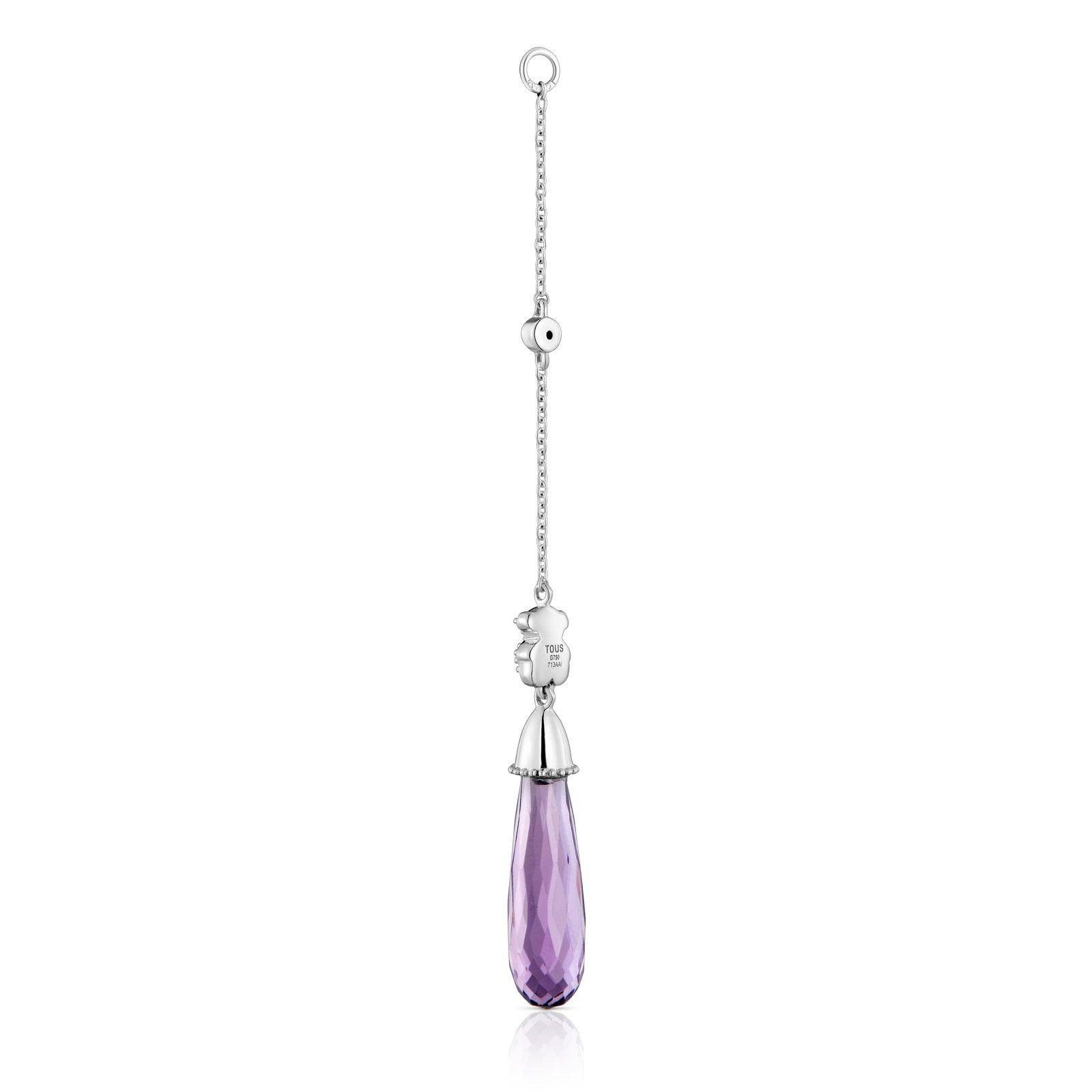 Aro suelto largo oso de oro blanco con diamantes TOUS Grain-2