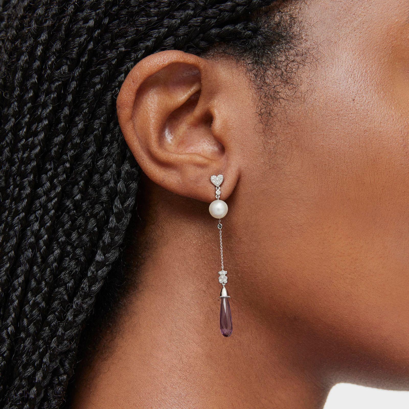 Aro suelto largo oso de oro blanco con diamantes TOUS Grain-6