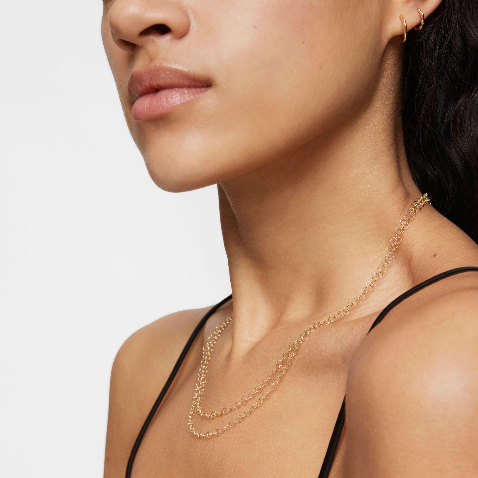 Collar corto anillas de oro 50 cm Basic-4