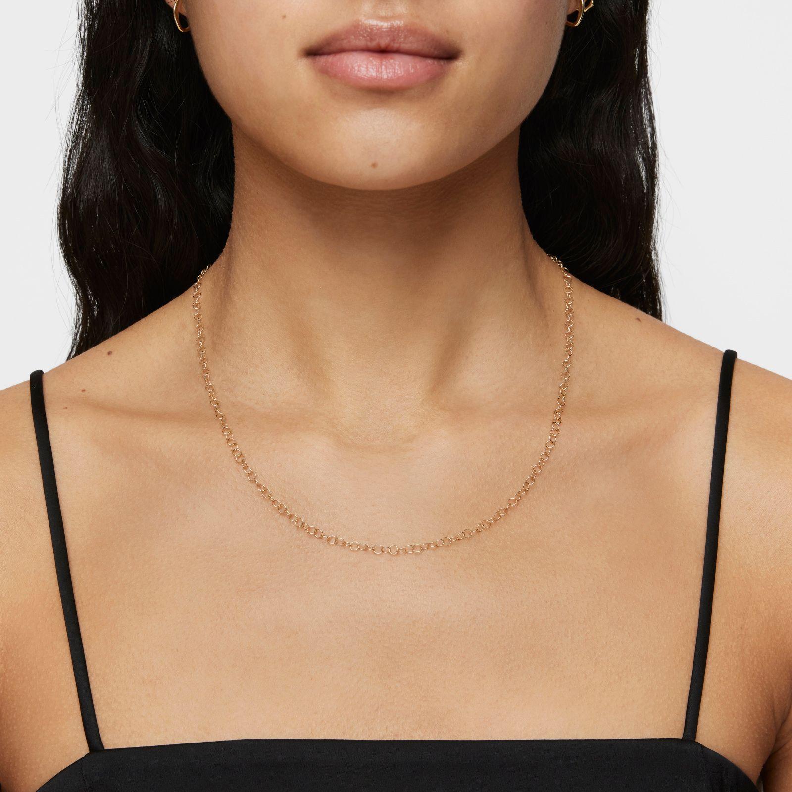 Collar corto anillas de oro 50 cm Basic-5