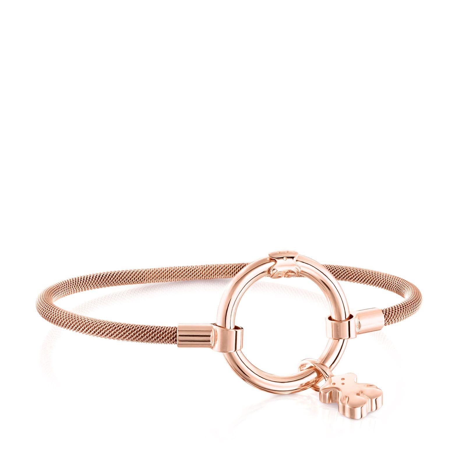 Pulsera Tous Hold de Plata Vermeil rosa y Acero IP rosa-0