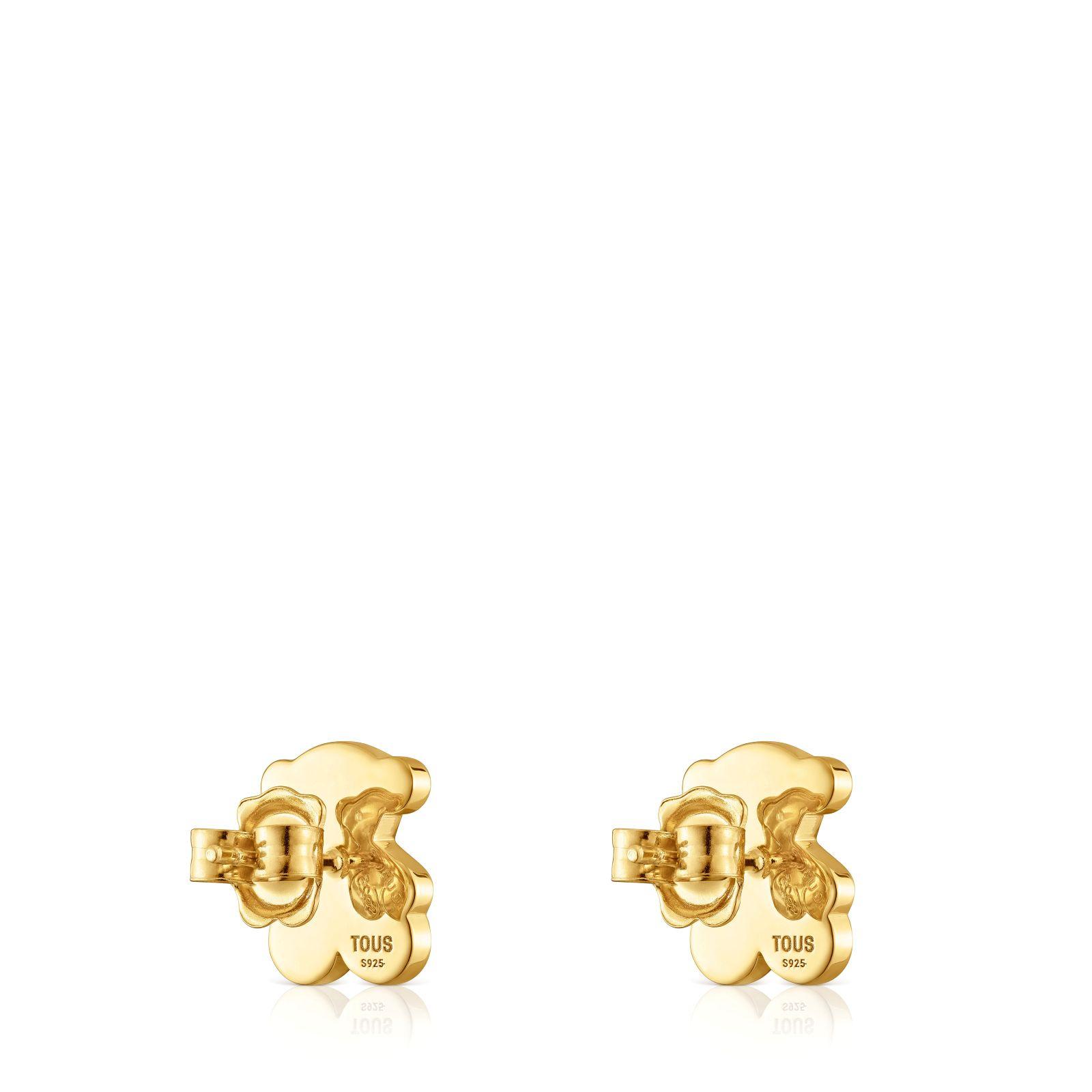 Pendientes oso con baño de oro 18 kt sobre plata 12 mm Sweet Dolls-2