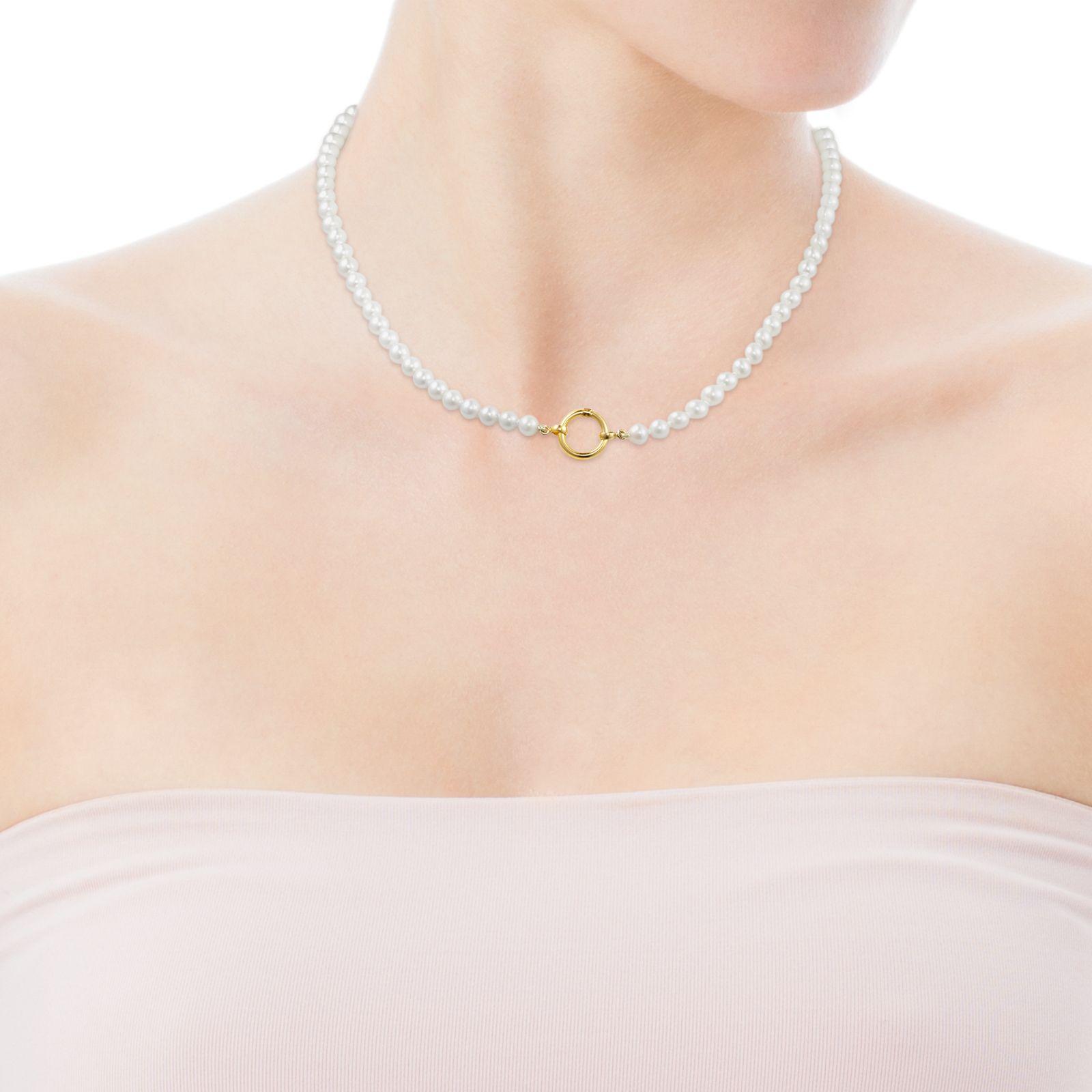 Collar Tous Hold de Perlas y Oro-4