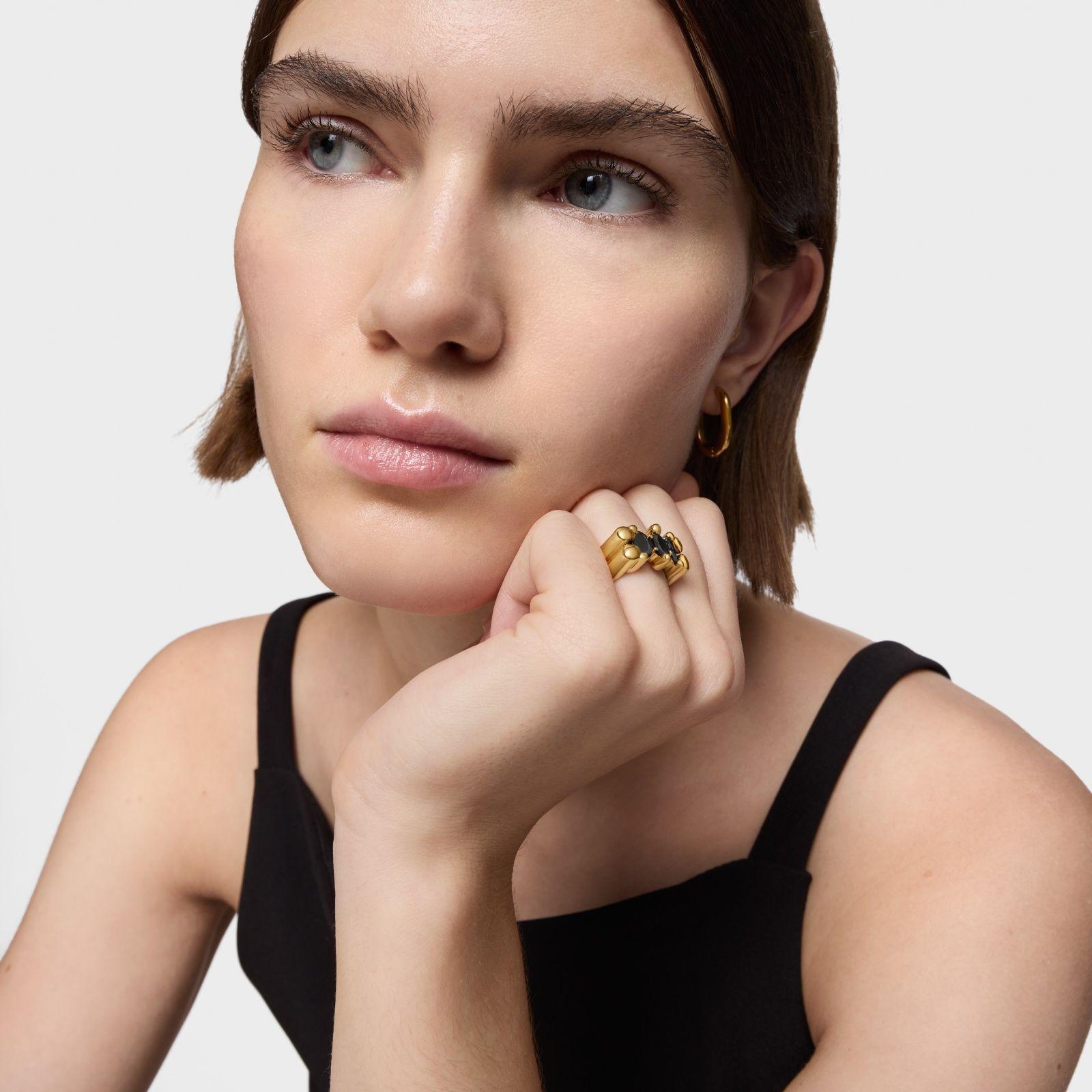Anillo mediano TOUS oso con ónix y oro 18 kt sobre plata-3