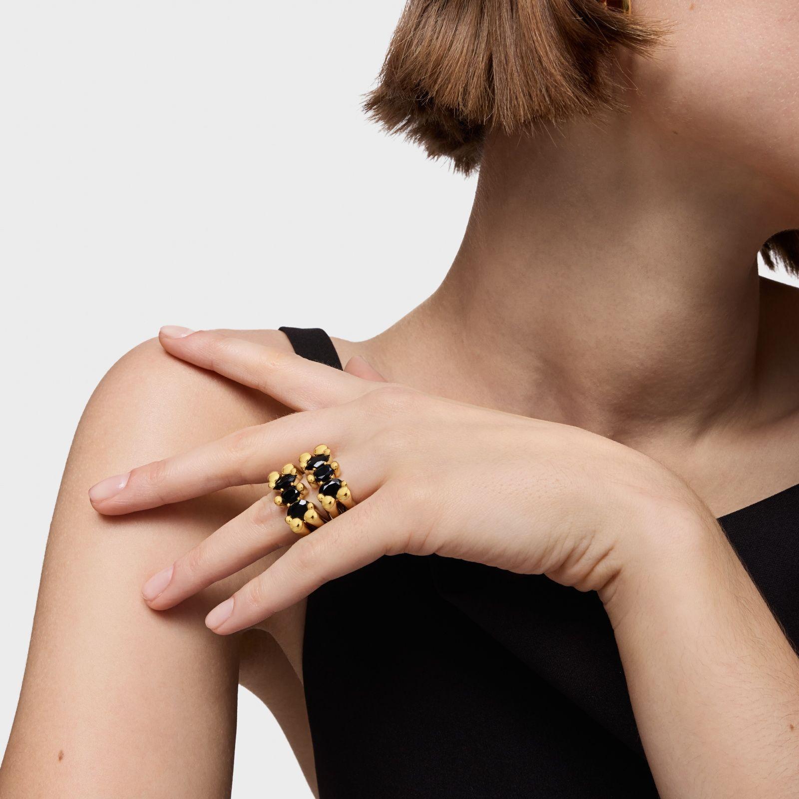 Anillo mediano TOUS oso con ónix y oro 18 kt sobre plata-4