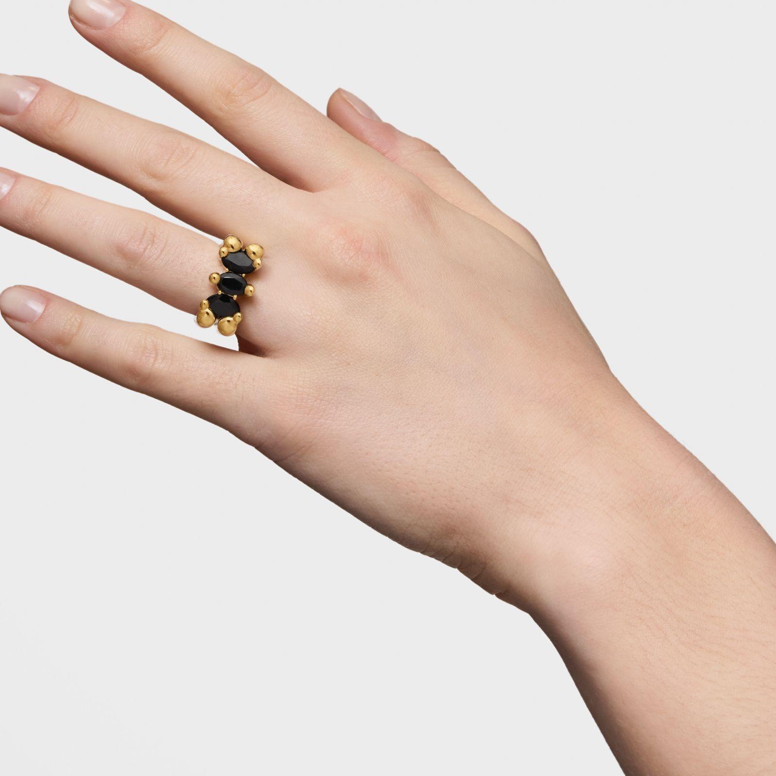 Anillo mediano TOUS oso con ónix y oro 18 kt sobre plata-5