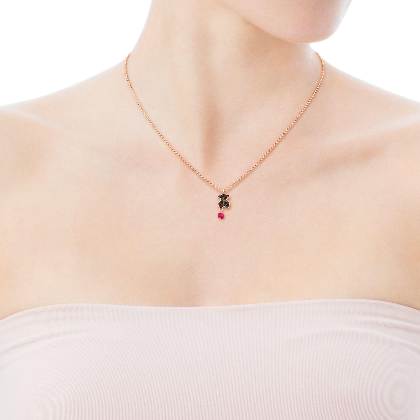 Collar Motif de Plata Vermeil rosa Tous-2