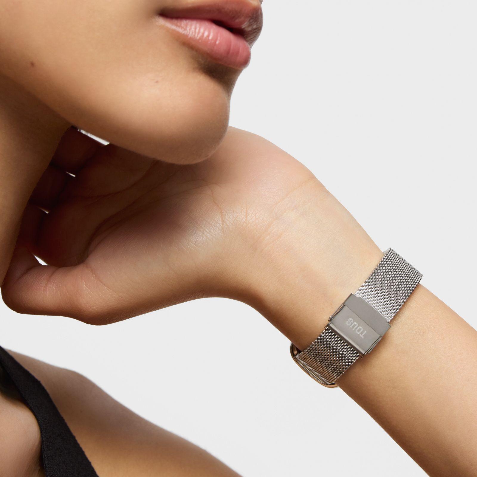 Reloj analógico con esfera de nácar y brazalete de acero T-Band Club-5