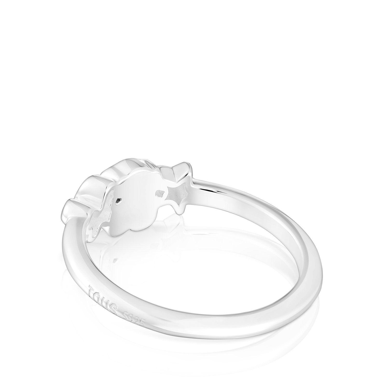 Anillo de plata y amazonita oso Bold Motif-2