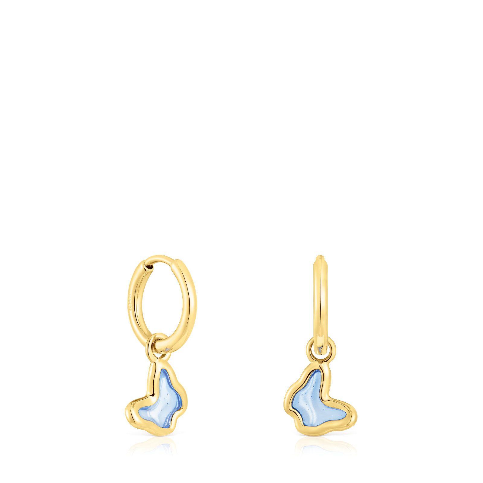 Aros aro de plata vermeil mariposa azul Gregal Tous-0