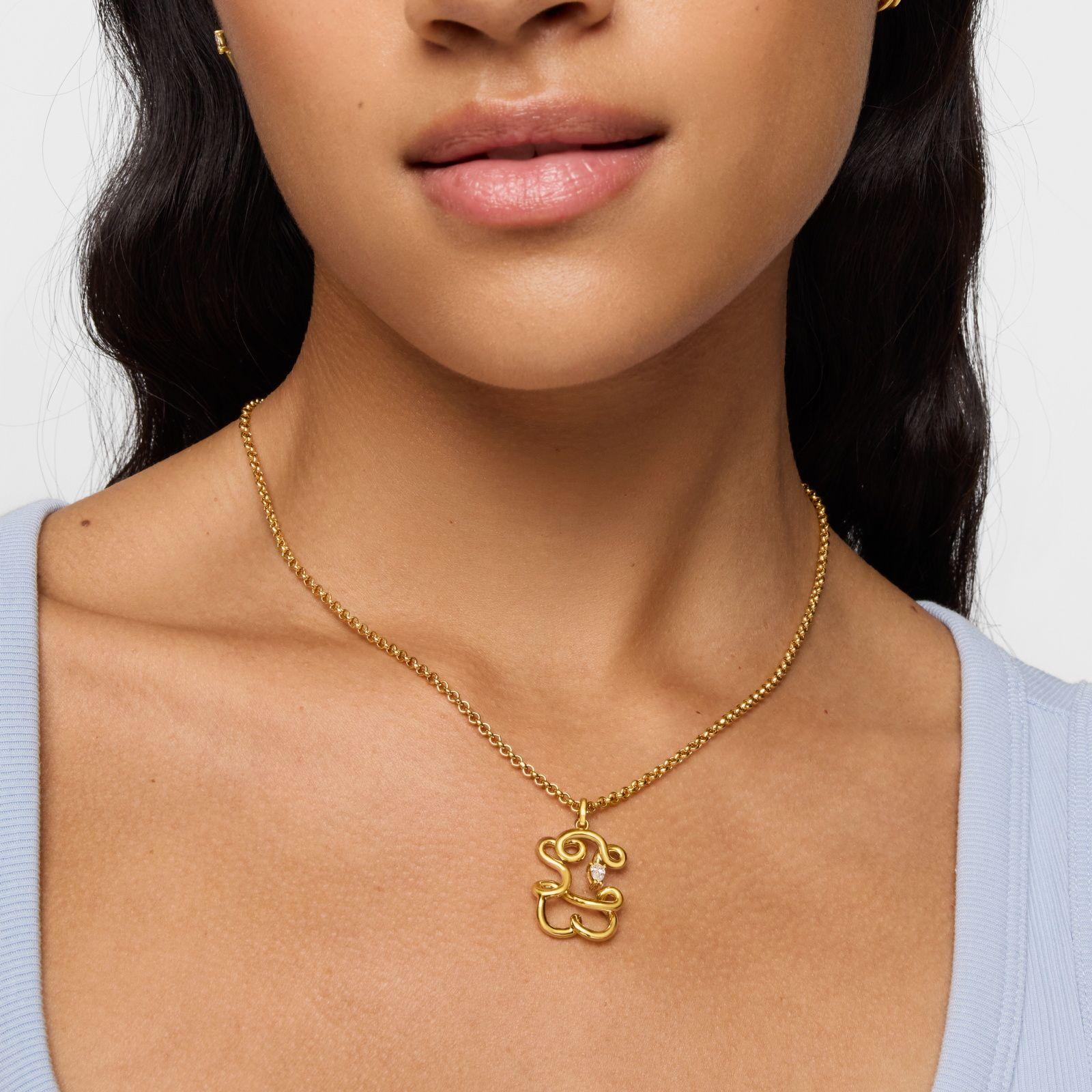 Colgante oso oro 18 kt plata con diamantes lab Lio LGD-5