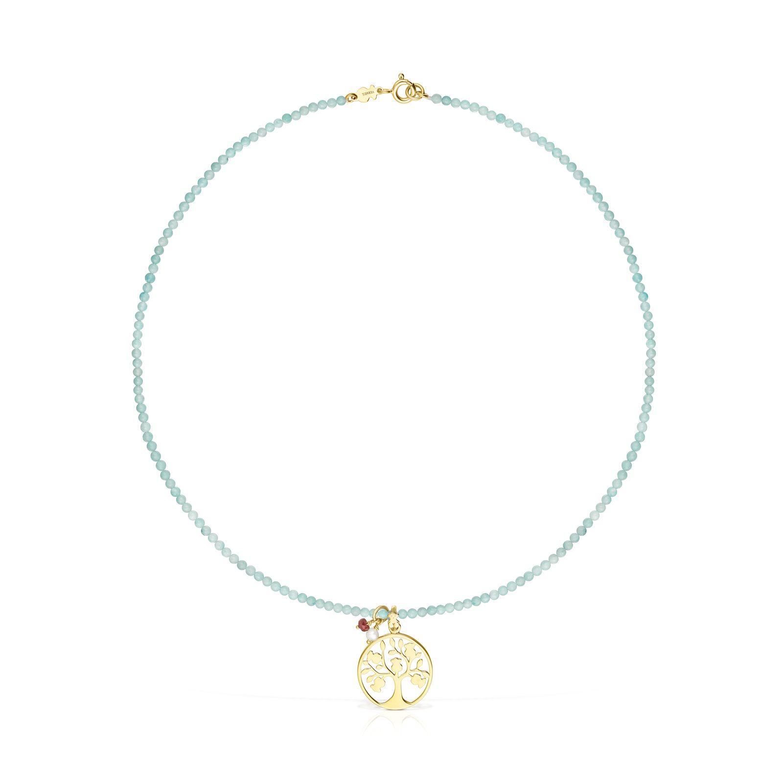 Collar Tous  Good Vibes árbol de plata vermeil y cuarcitas-0