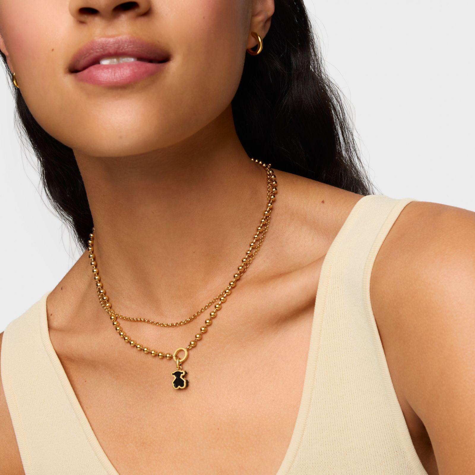 Colgante con baño de oro 18 kt sobre plata y metacrilato-4