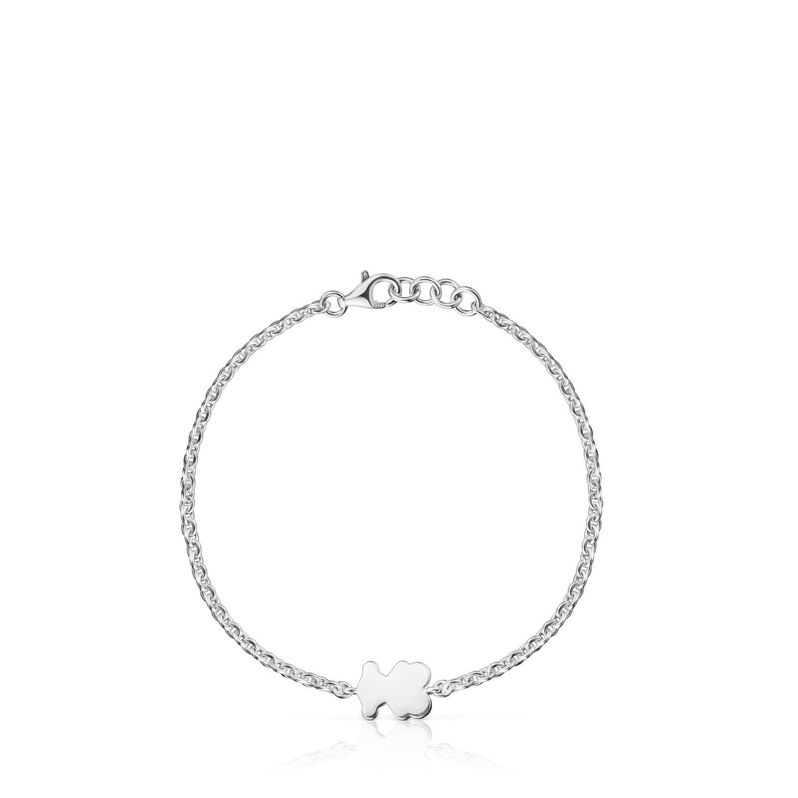 Pulsera cadena de plata y motivo oso Sweet Dolls-1