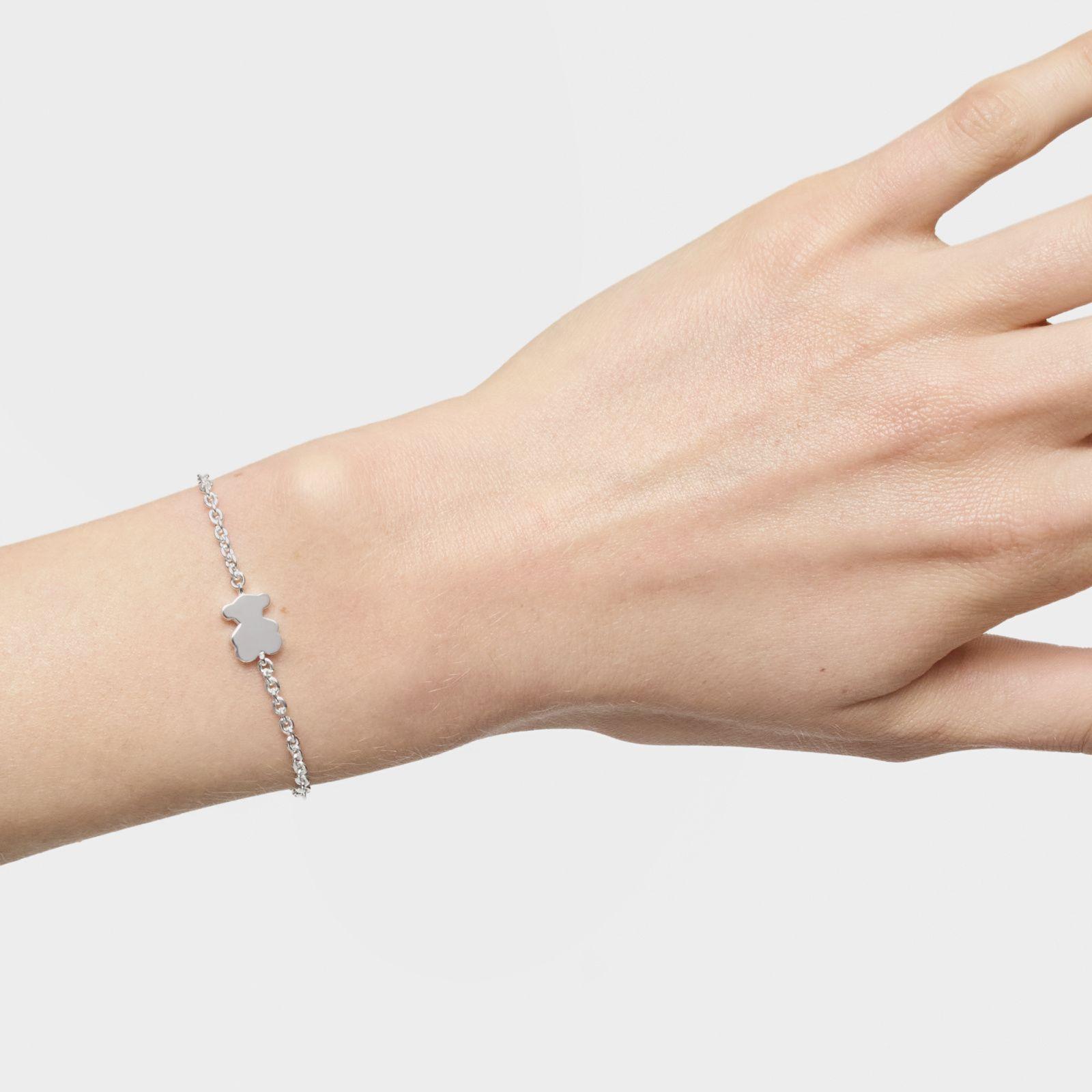Pulsera cadena de plata y motivo oso Sweet Dolls-6