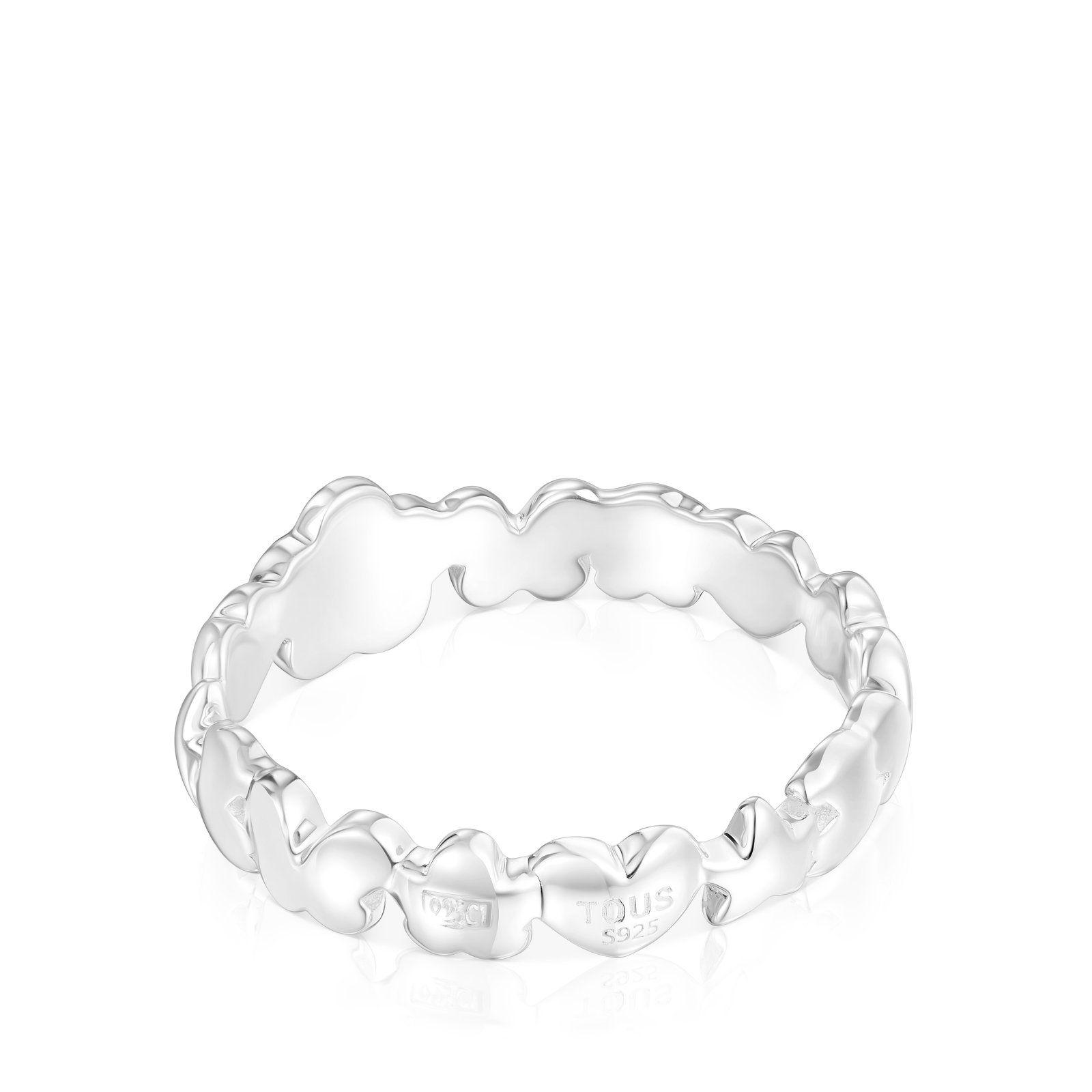 Anillo de plata y amatista flor Bold Motif-2