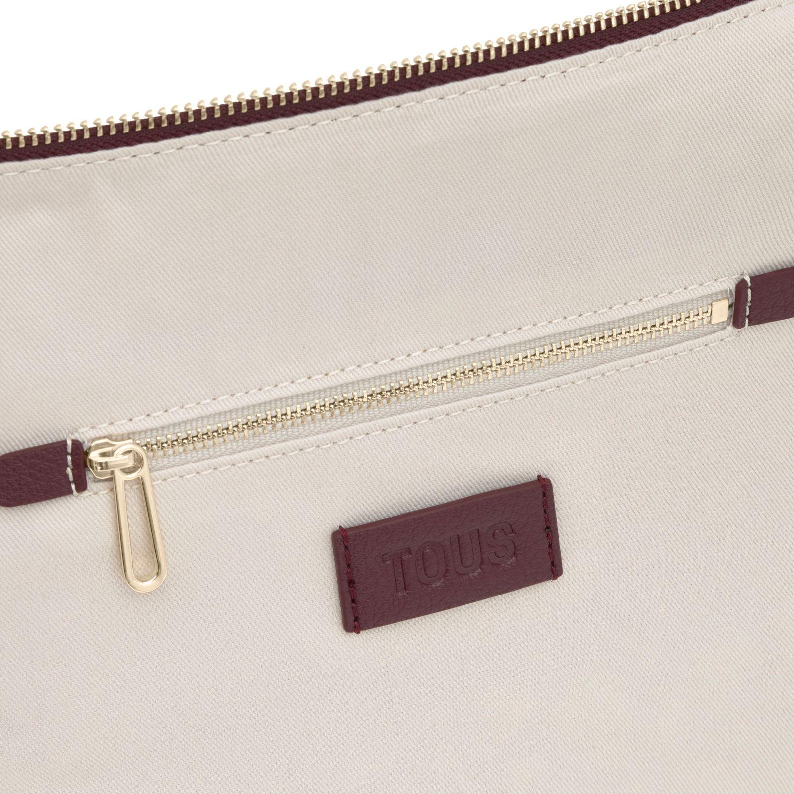 Bolso de hombro mediano burdeos TOUS Puffy bear-2