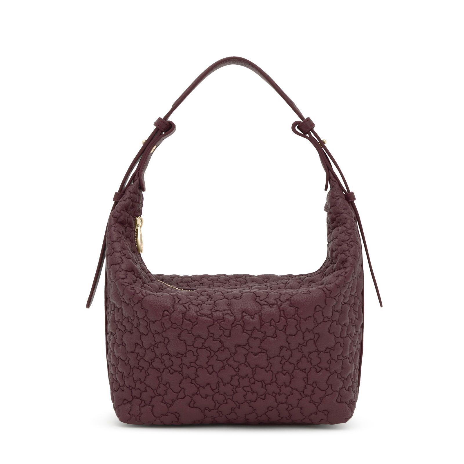 Bolso de hombro mediano burdeos TOUS Puffy bear-3
