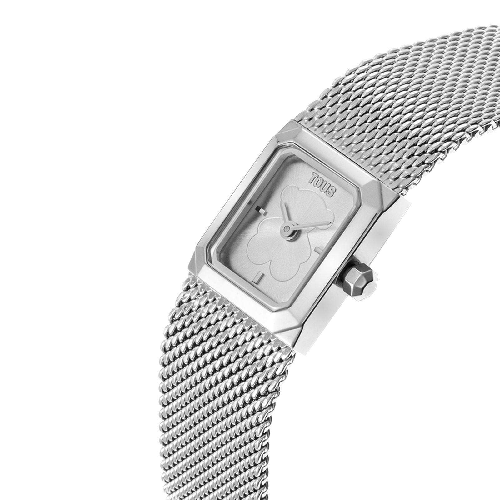 Reloj analógico brazalete de malla milanesa de acero Mini-1