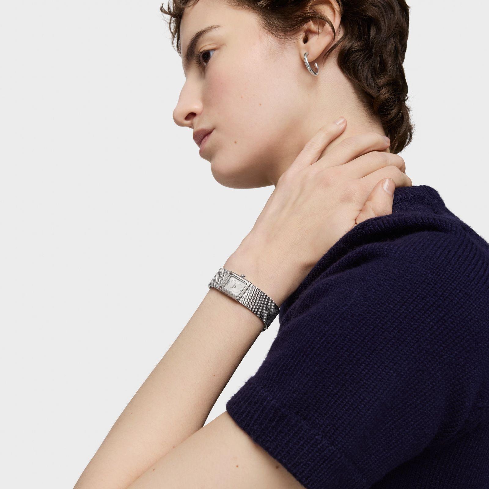 Reloj analógico brazalete de malla milanesa de acero Mini-3