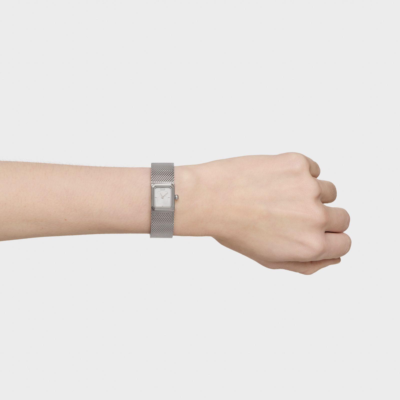 Reloj analógico brazalete de malla milanesa de acero Mini-4