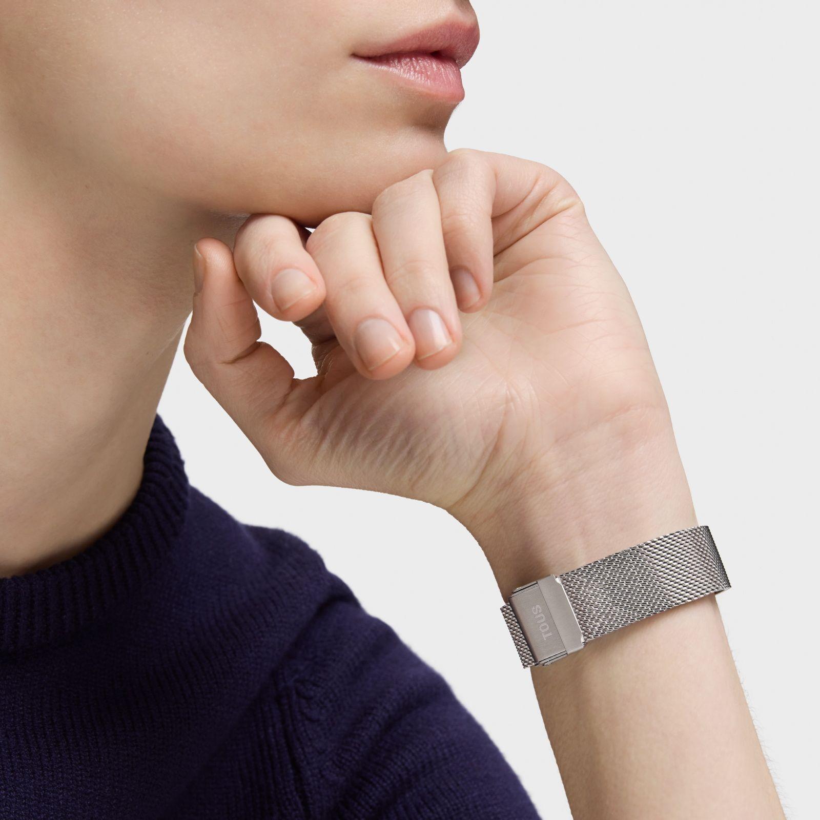 Reloj analógico brazalete de malla milanesa de acero Mini-5