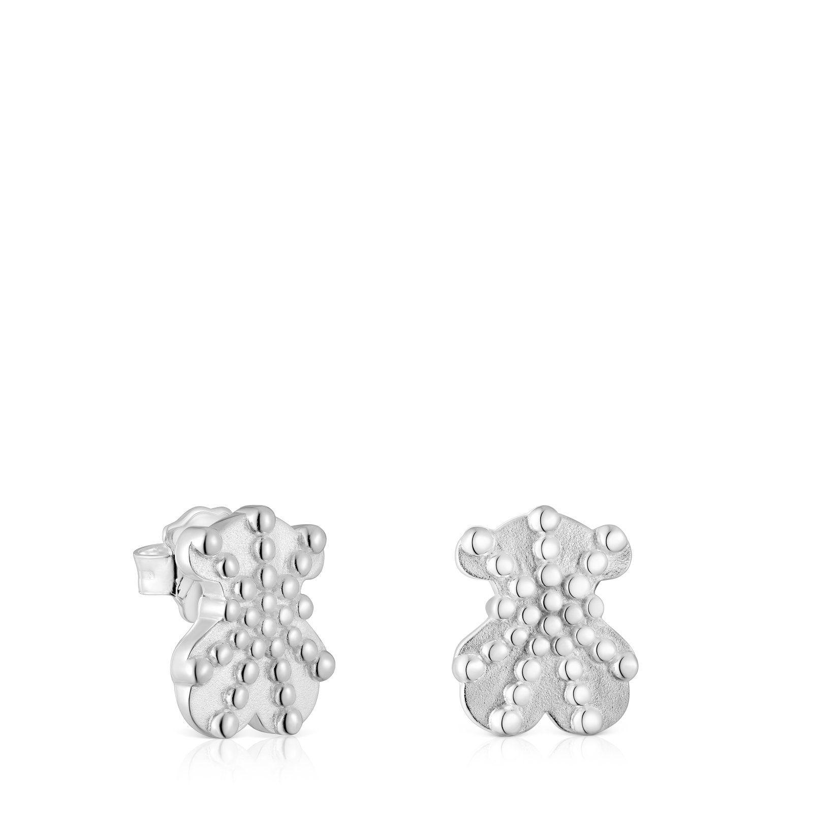 Pendientes pequeños oso de plata TOUS Grain-0