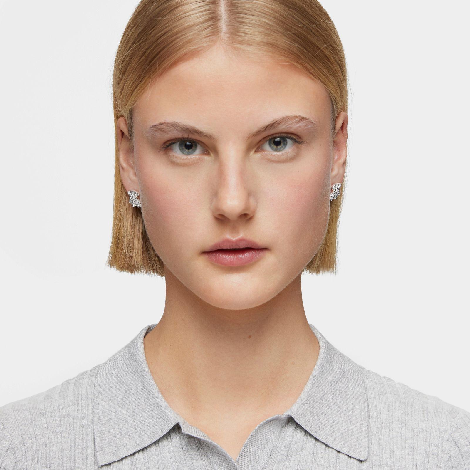 Pendientes pequeños oso de plata TOUS Grain-3