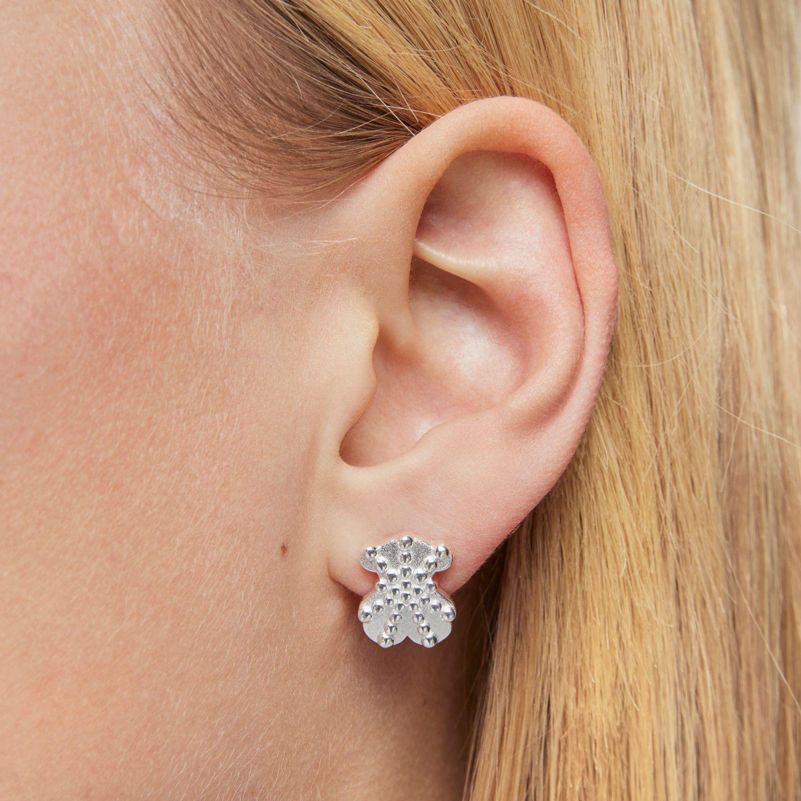 Pendientes pequeños oso de plata TOUS Grain-5
