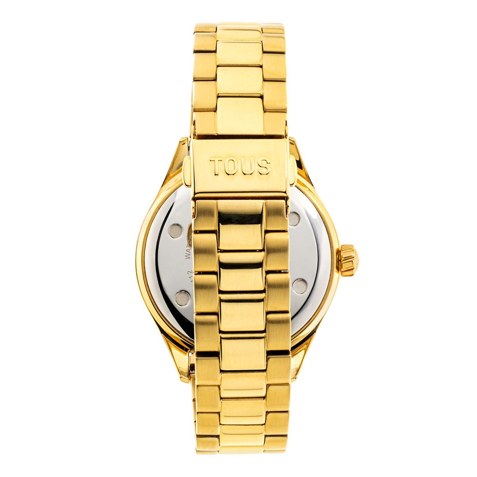 Reloj analógico con brazalete de acero IPG dorado-2