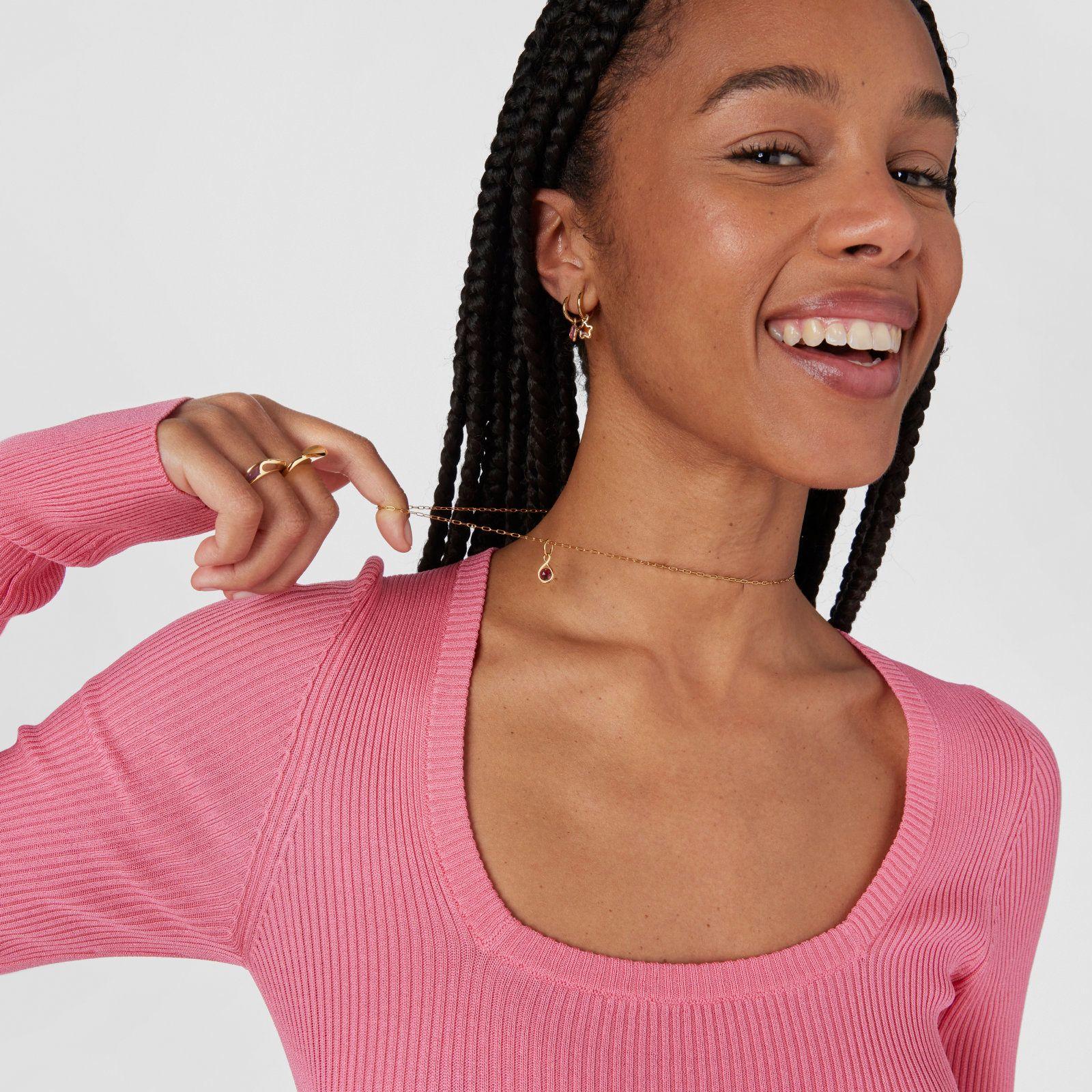 Colgante de plata vermeil y rodolita Alma Motif-5