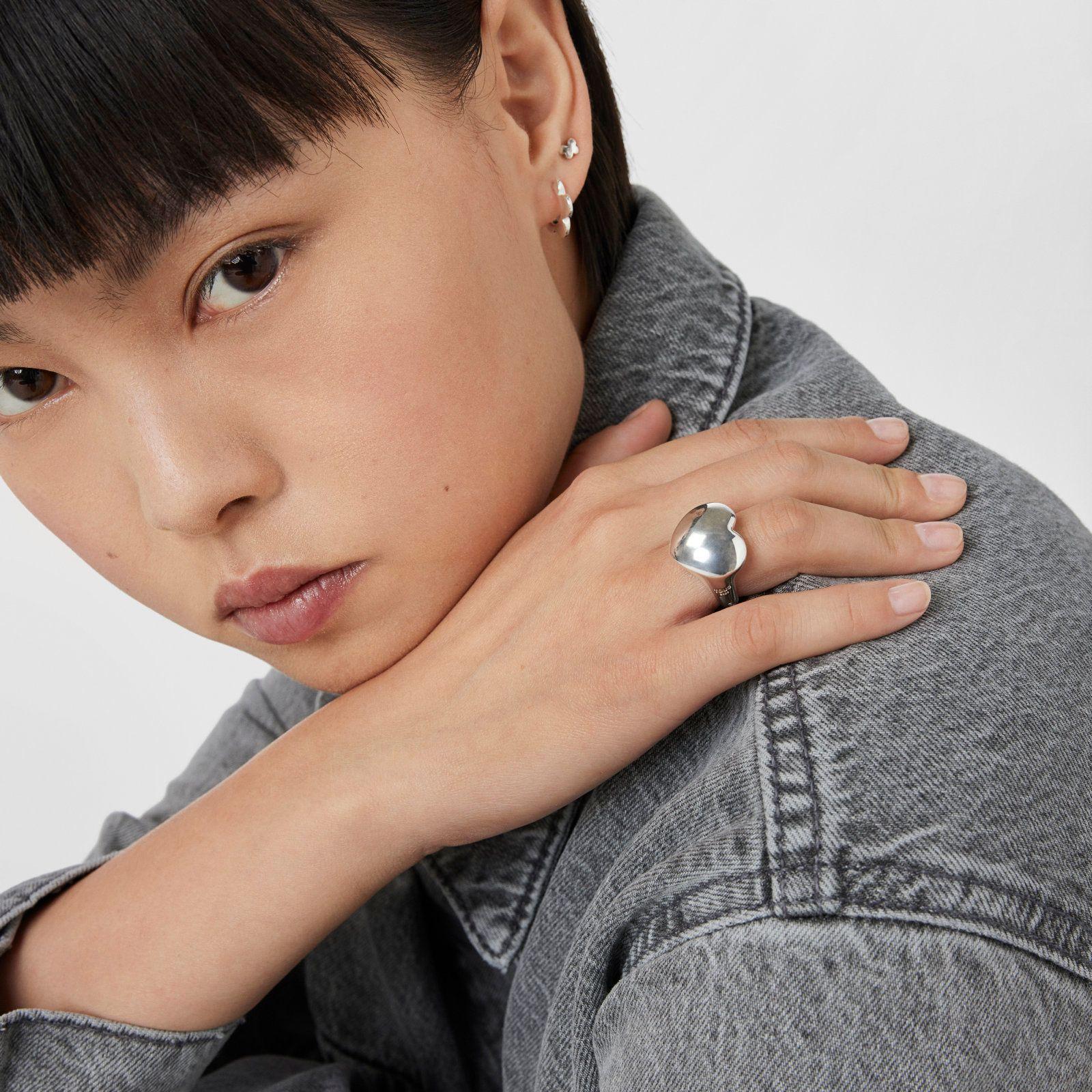 Anillo sello de plata corazón Bold Motif Tous-6