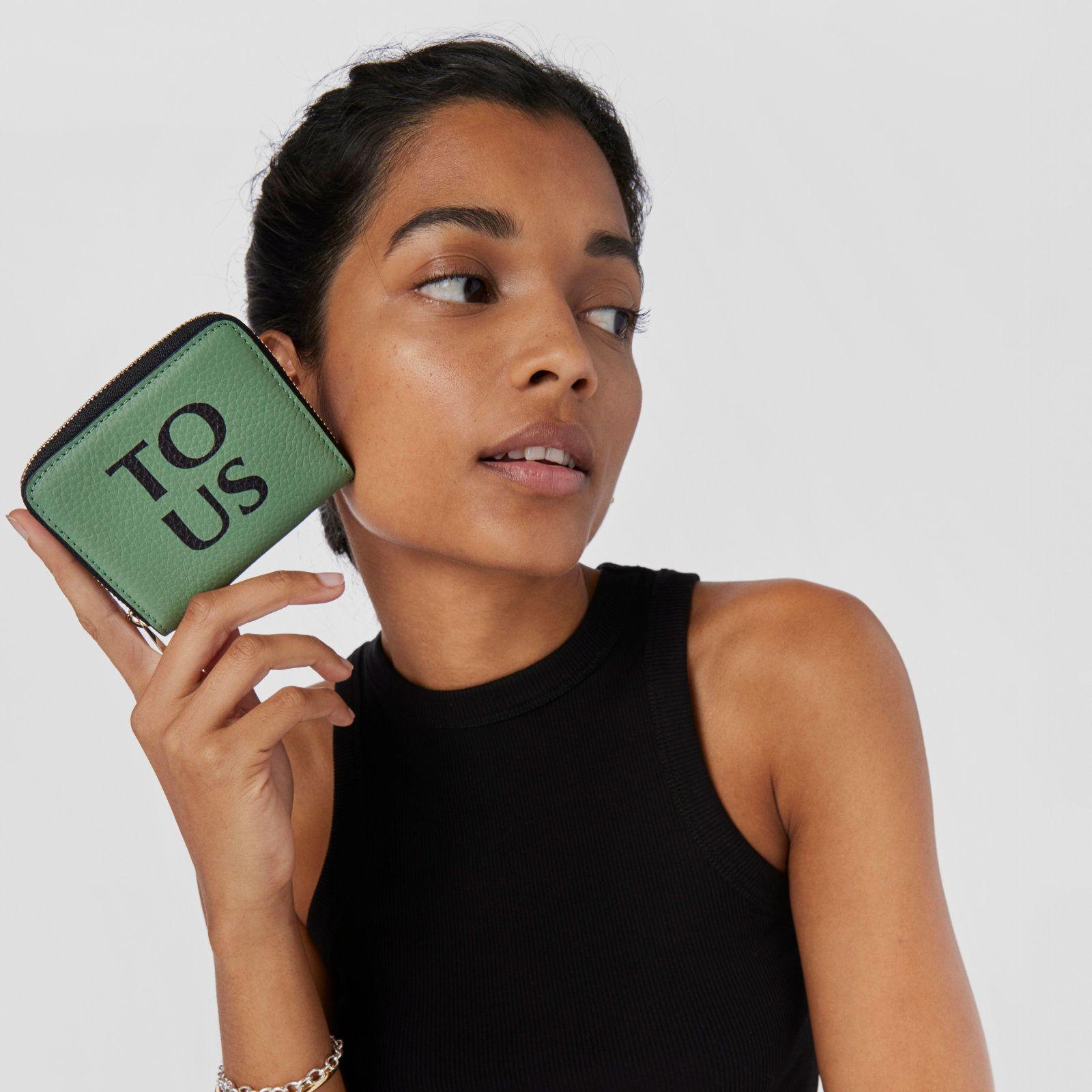 Monedero de piel caqui TOUS Balloon-4