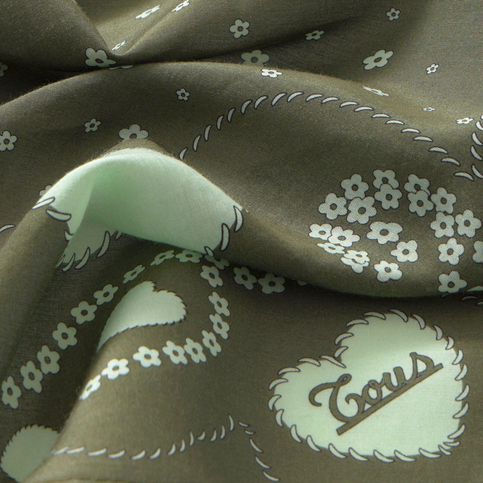 Pañuelo cuadrado caqui TOUS Motifs Paisley-1