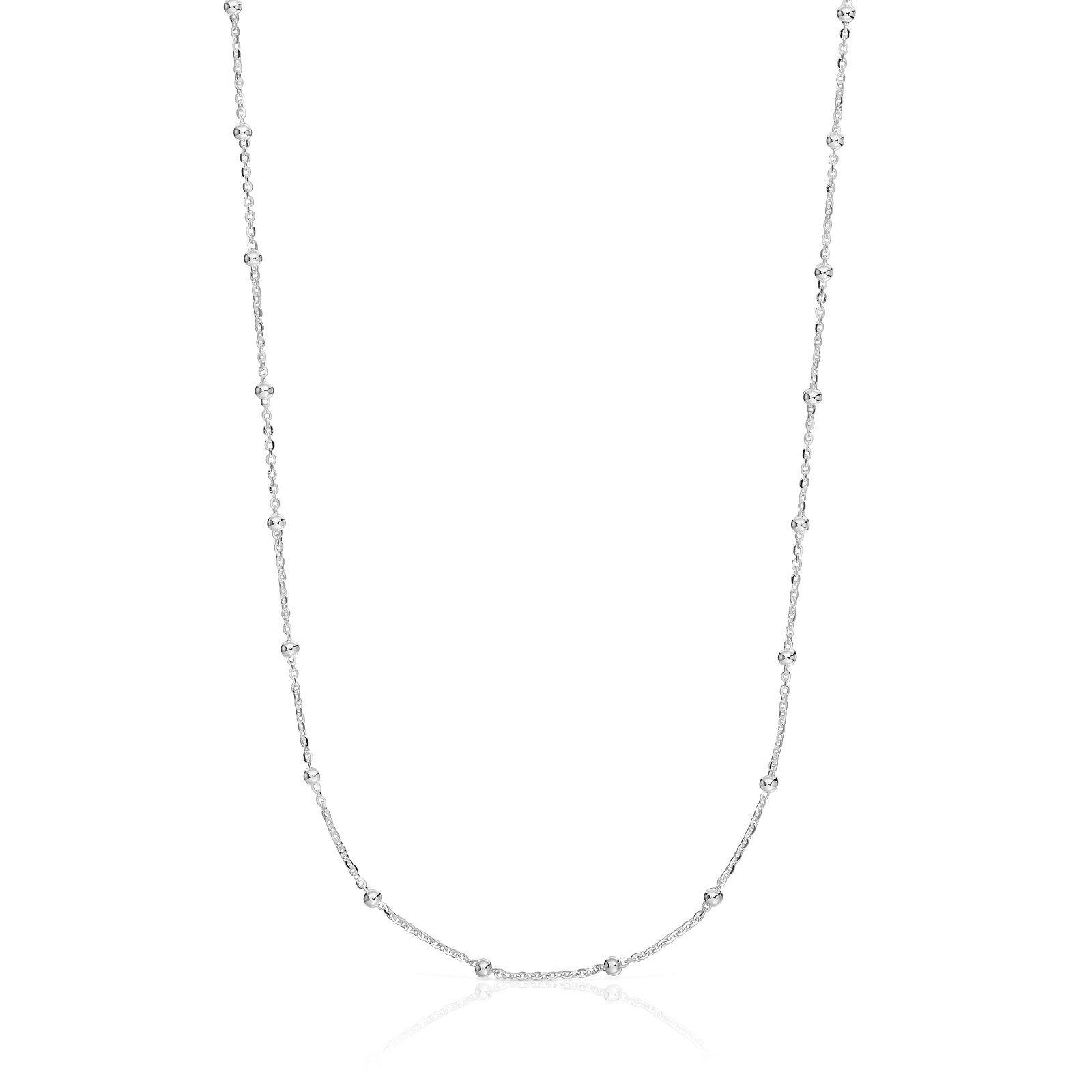 Gargantilla de plata con bolas intercaladas 60 cm-1