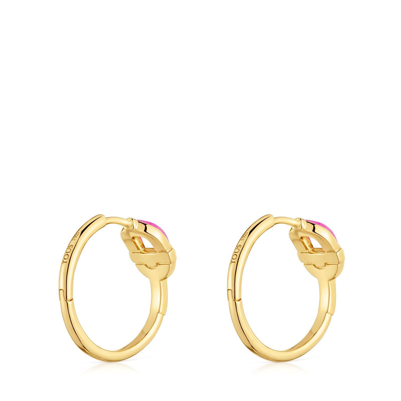 Aros cortos con baño de oro 18 kt sobre plata MANIFESTO-2
