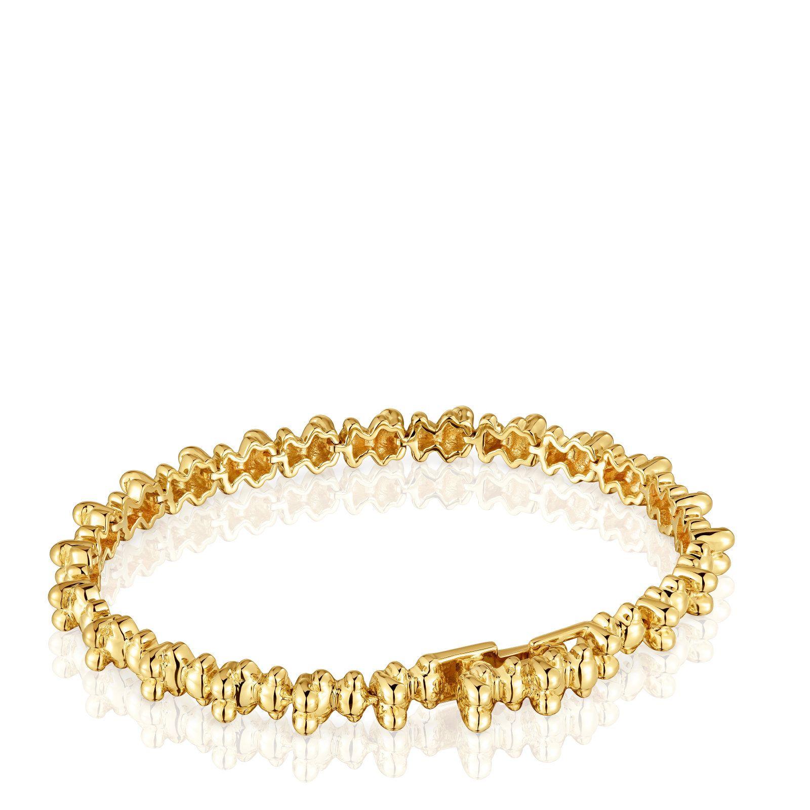 Pulsera cadena con baño de oro 18 kt sobre plata motivos oso Bold Bear-2