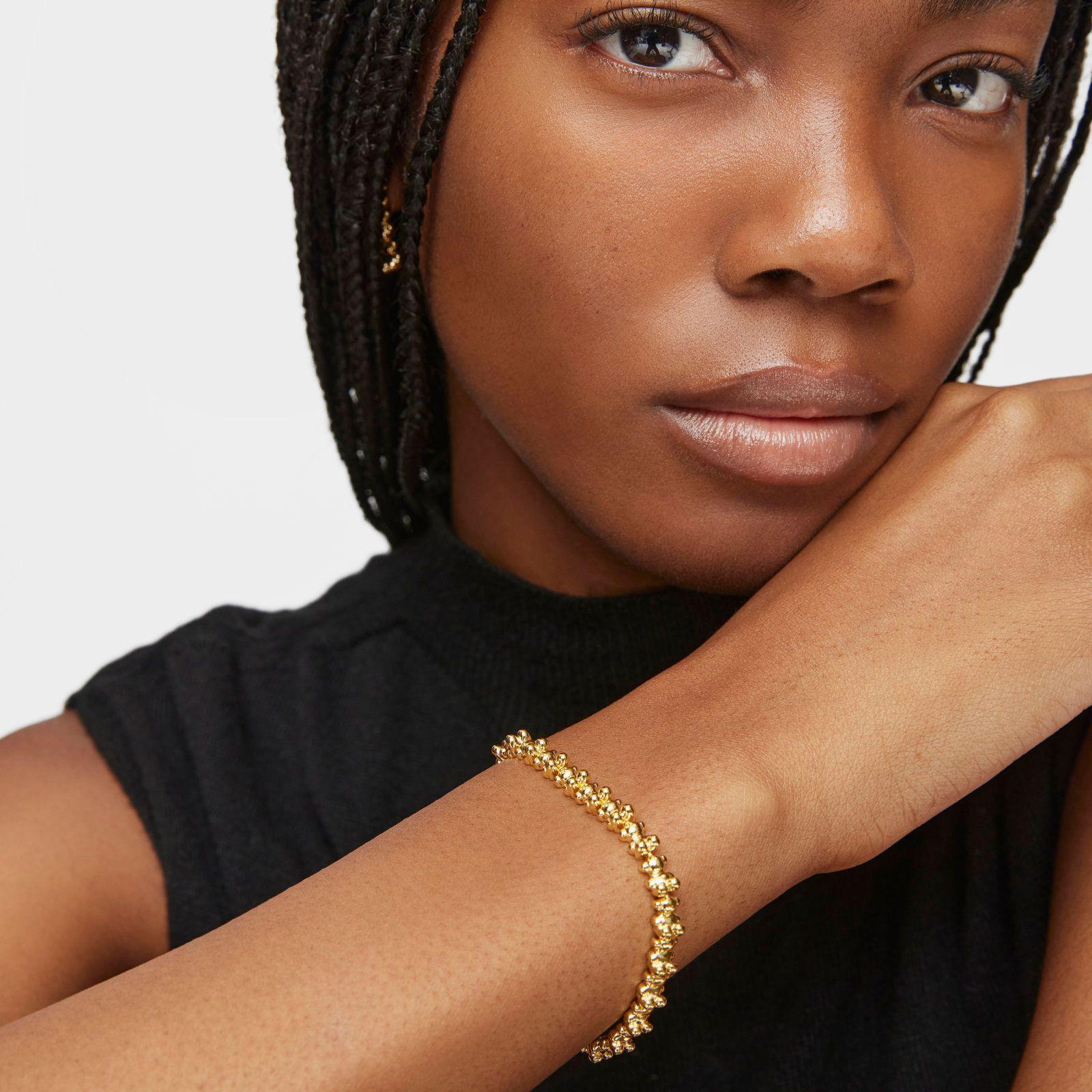 Pulsera cadena con baño de oro 18 kt sobre plata motivos oso Bold Bear-3