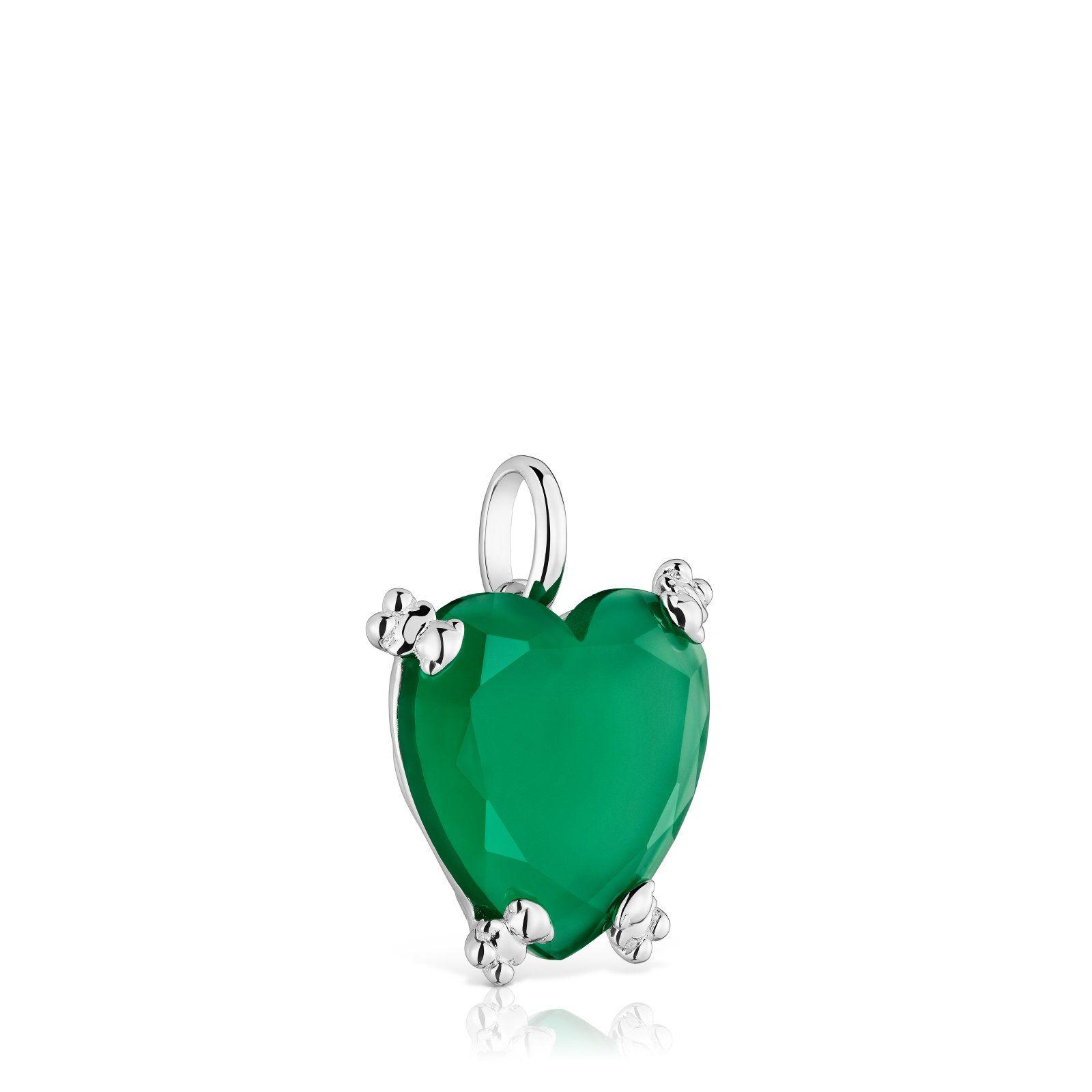 Colgante corazón de plata y calcedonia tratada Color Pills-1