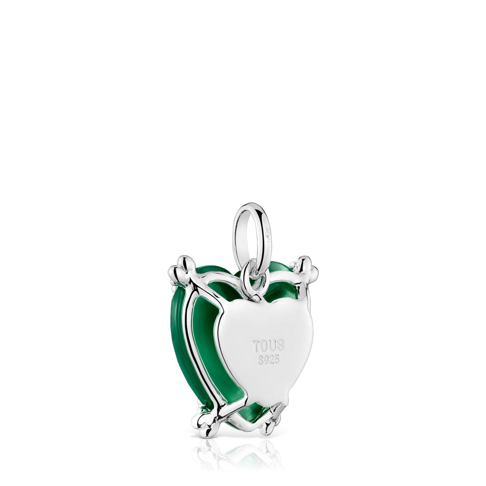 Colgante corazón de plata y calcedonia tratada Color Pills-2
