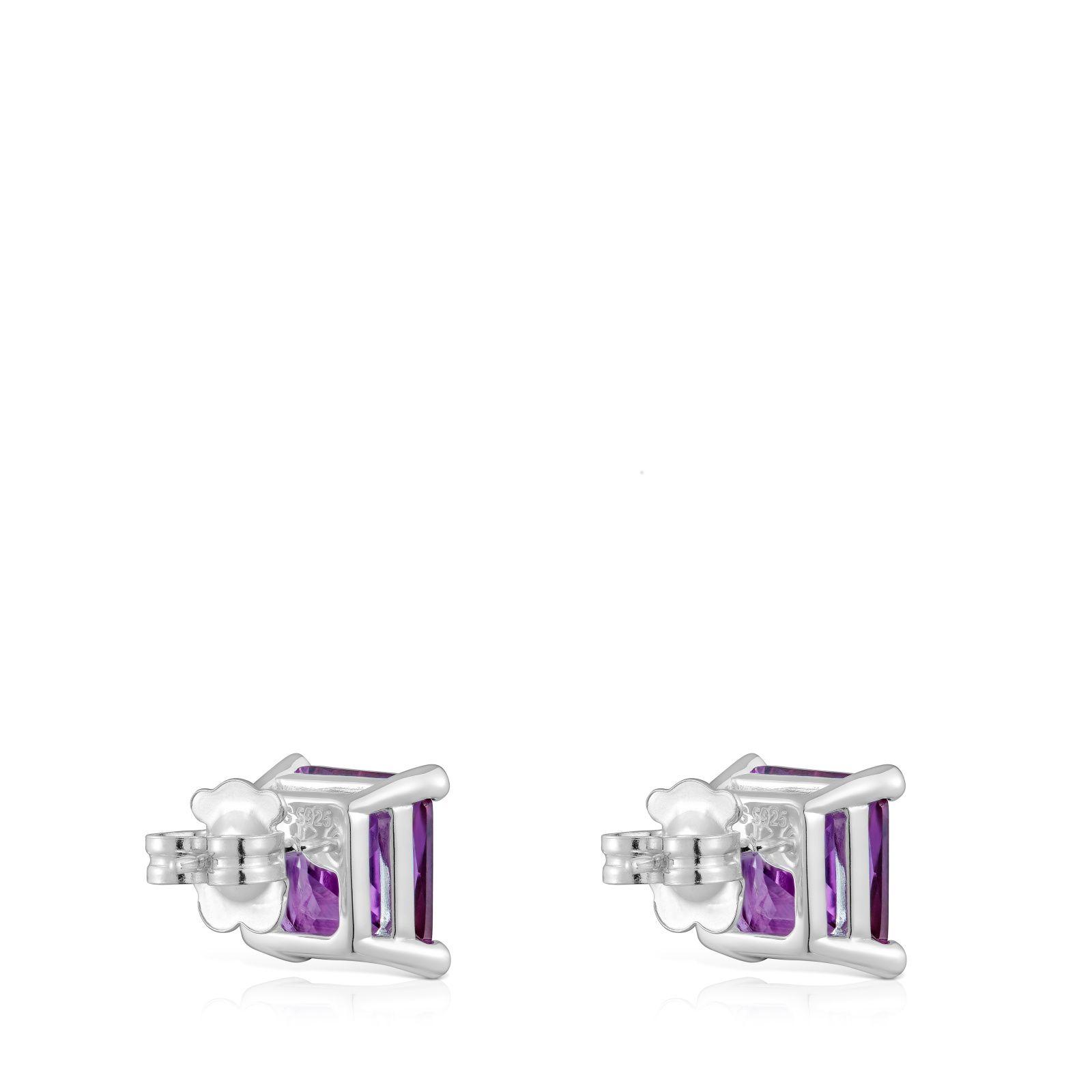 Aros plata con zafiro lila lab. 11 mm TOUS color LGG-2