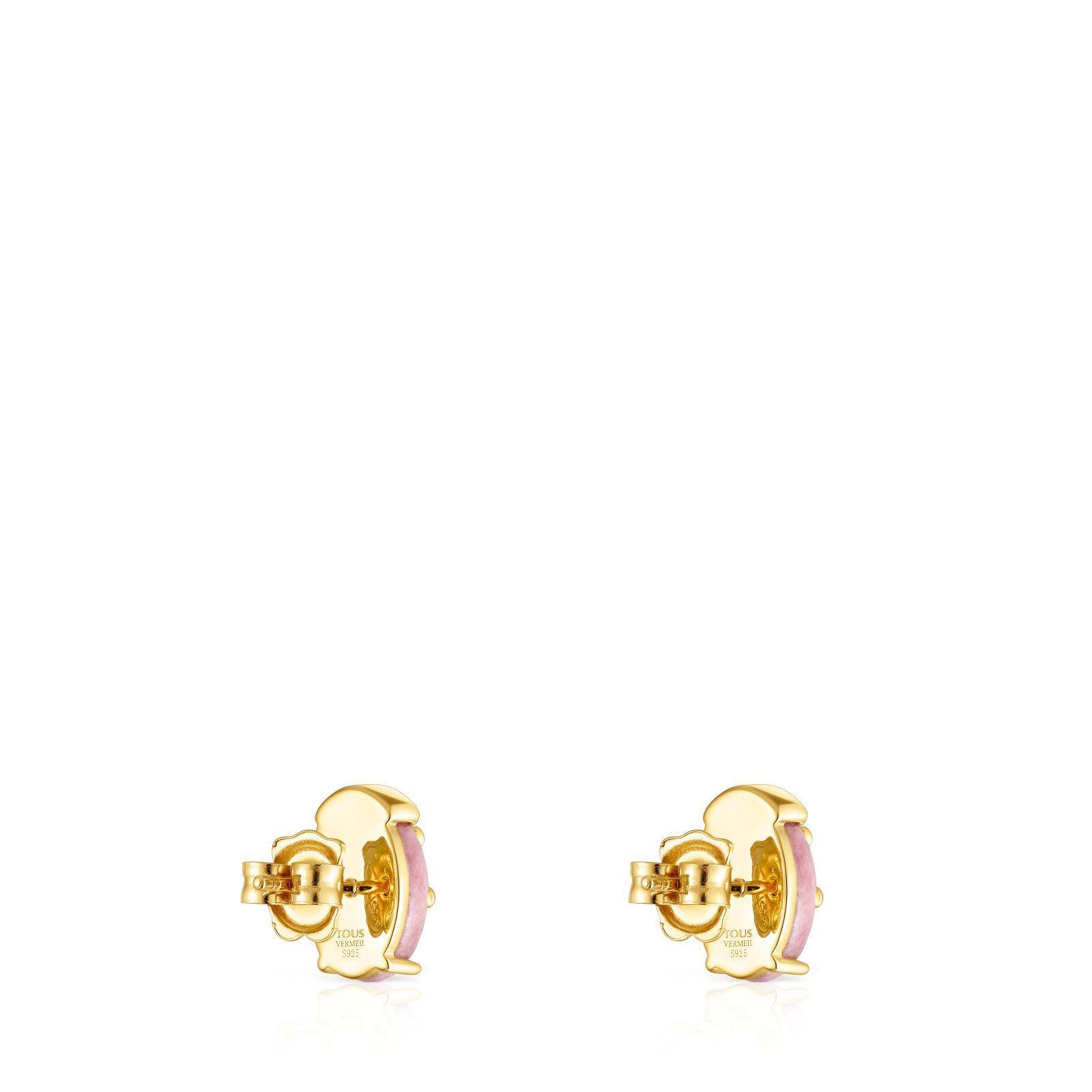 Aros de plata vermeil y rodonita Virtual Garden-2
