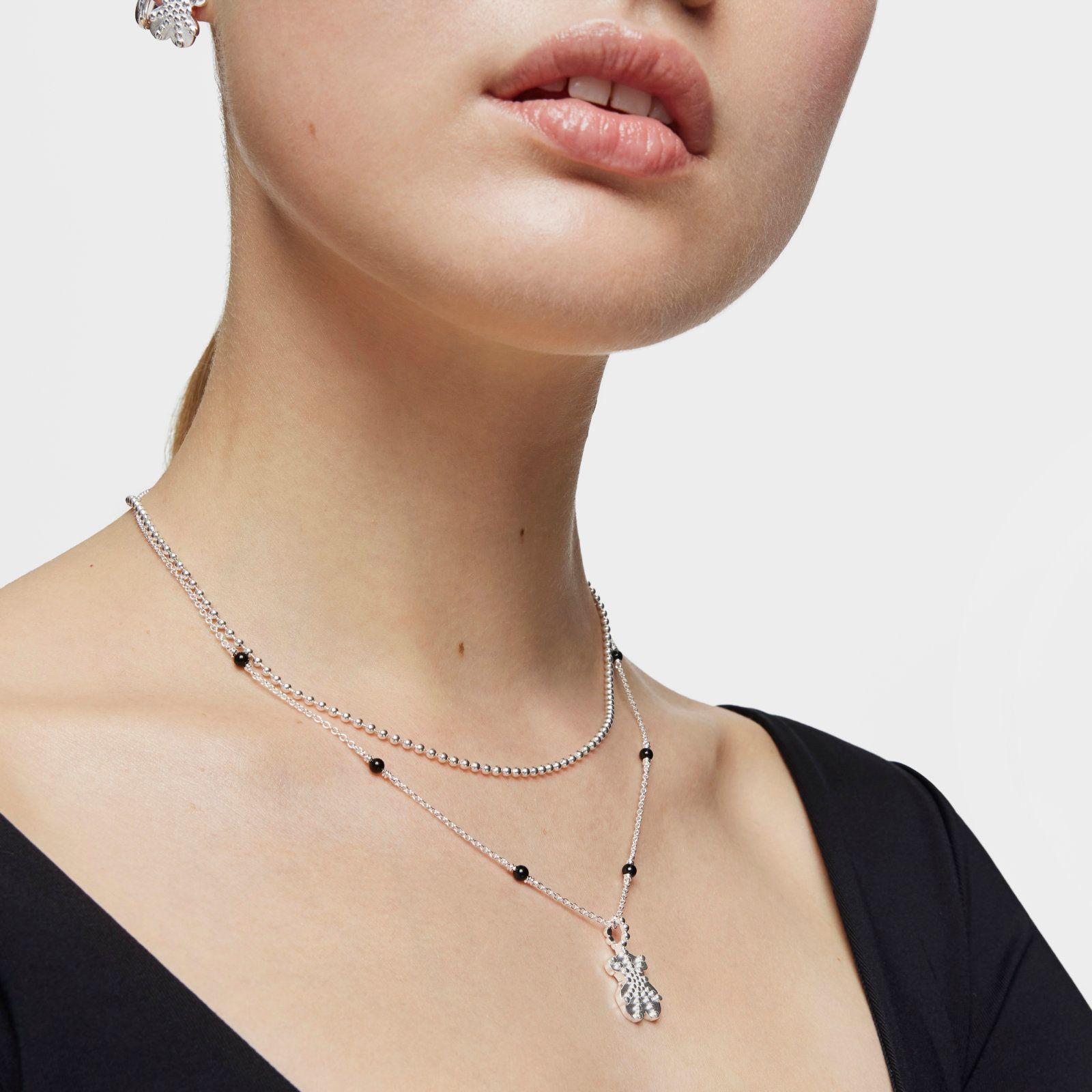 Collar corto de plata, ónix y motivo oso TOUS Grain-5