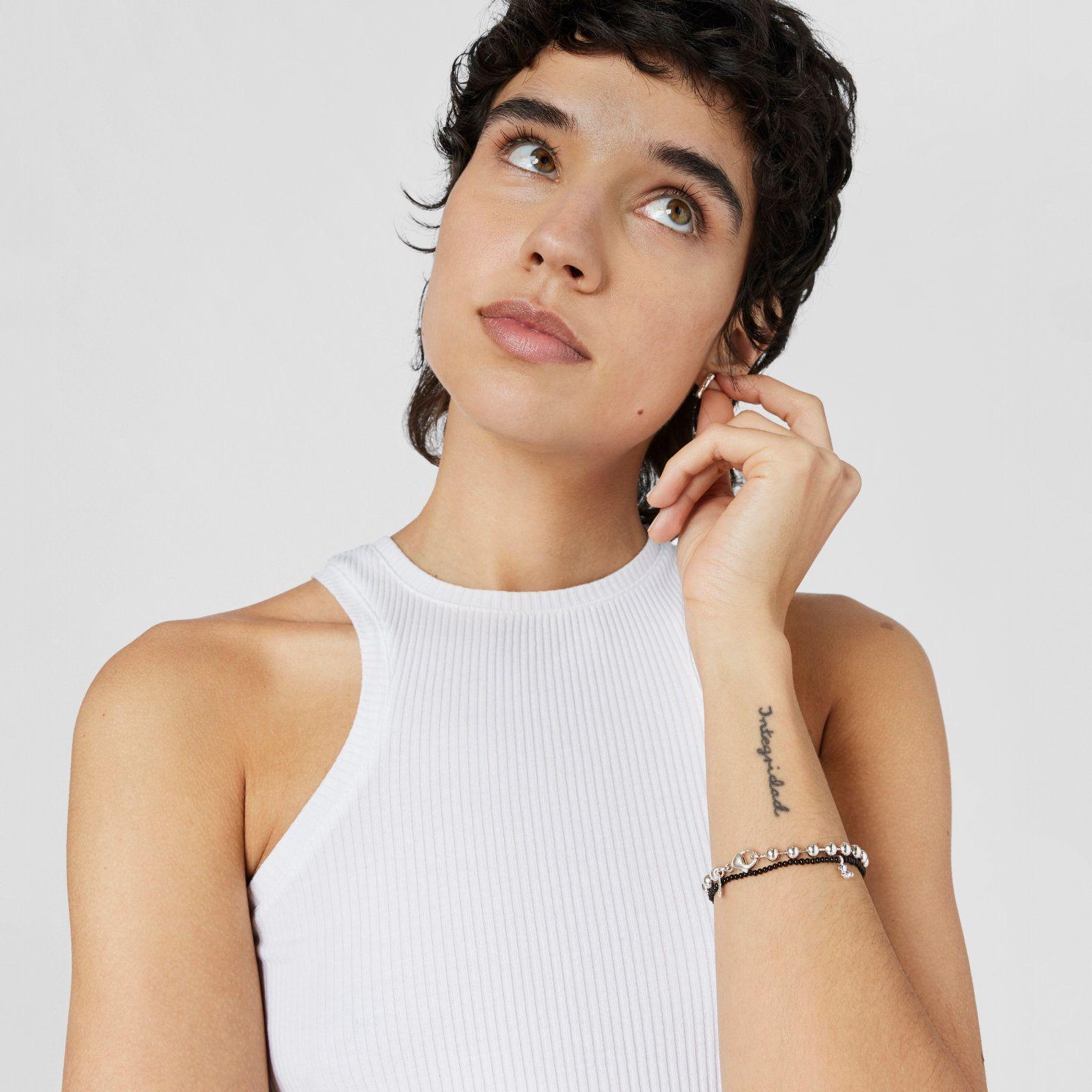 Pulsera elástica con ónix y oso de plata Bold Bear Tous-3